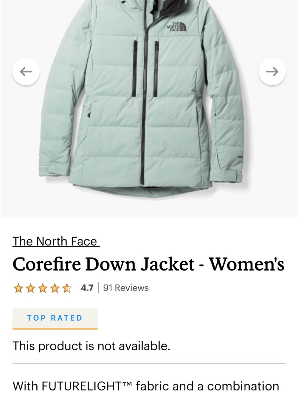 The North Face Women’s Corefire Down/Snow Jacket - Picture 3 of 3